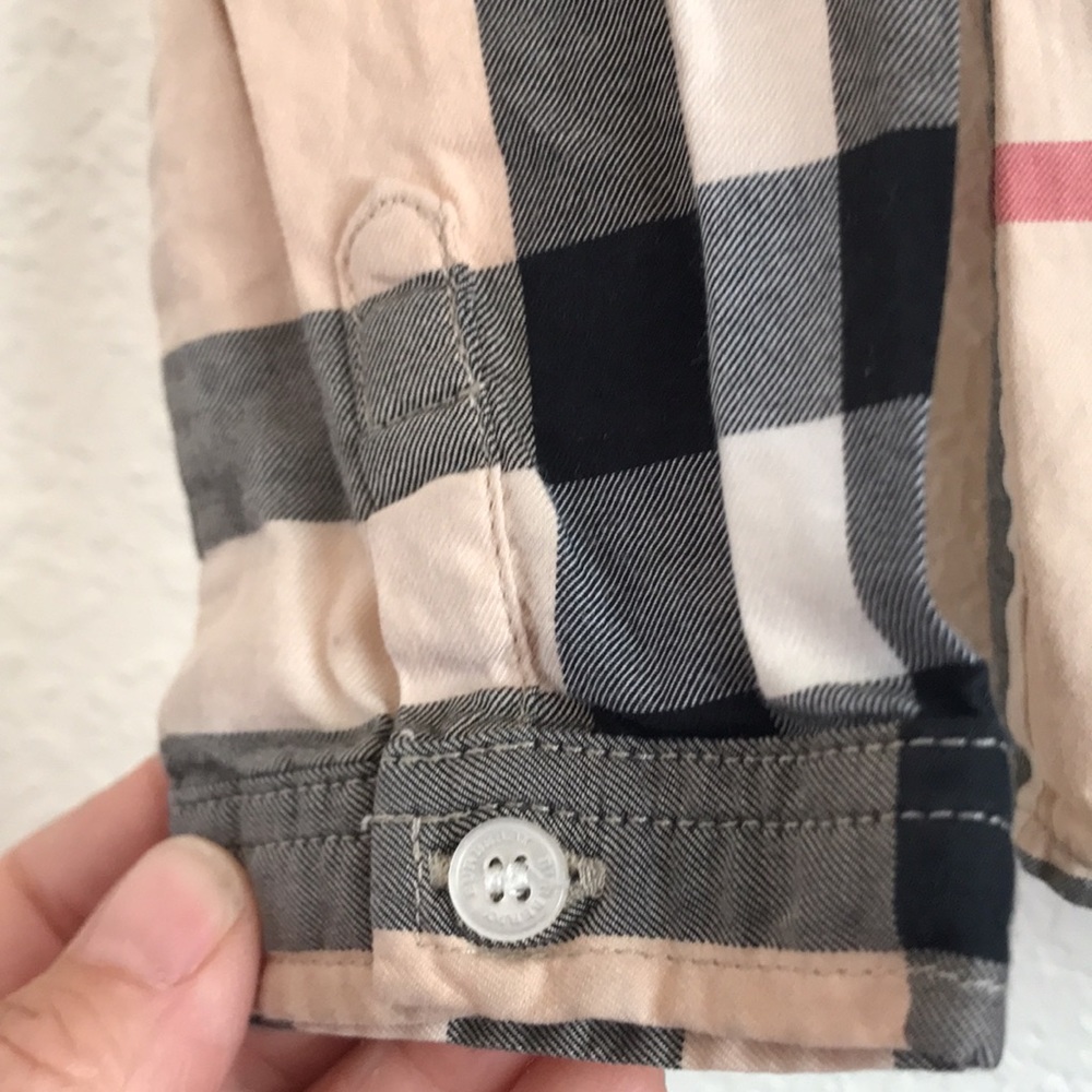 Plaid Kids Shirt - Beige, Black, Red - Picture 5 of 7
